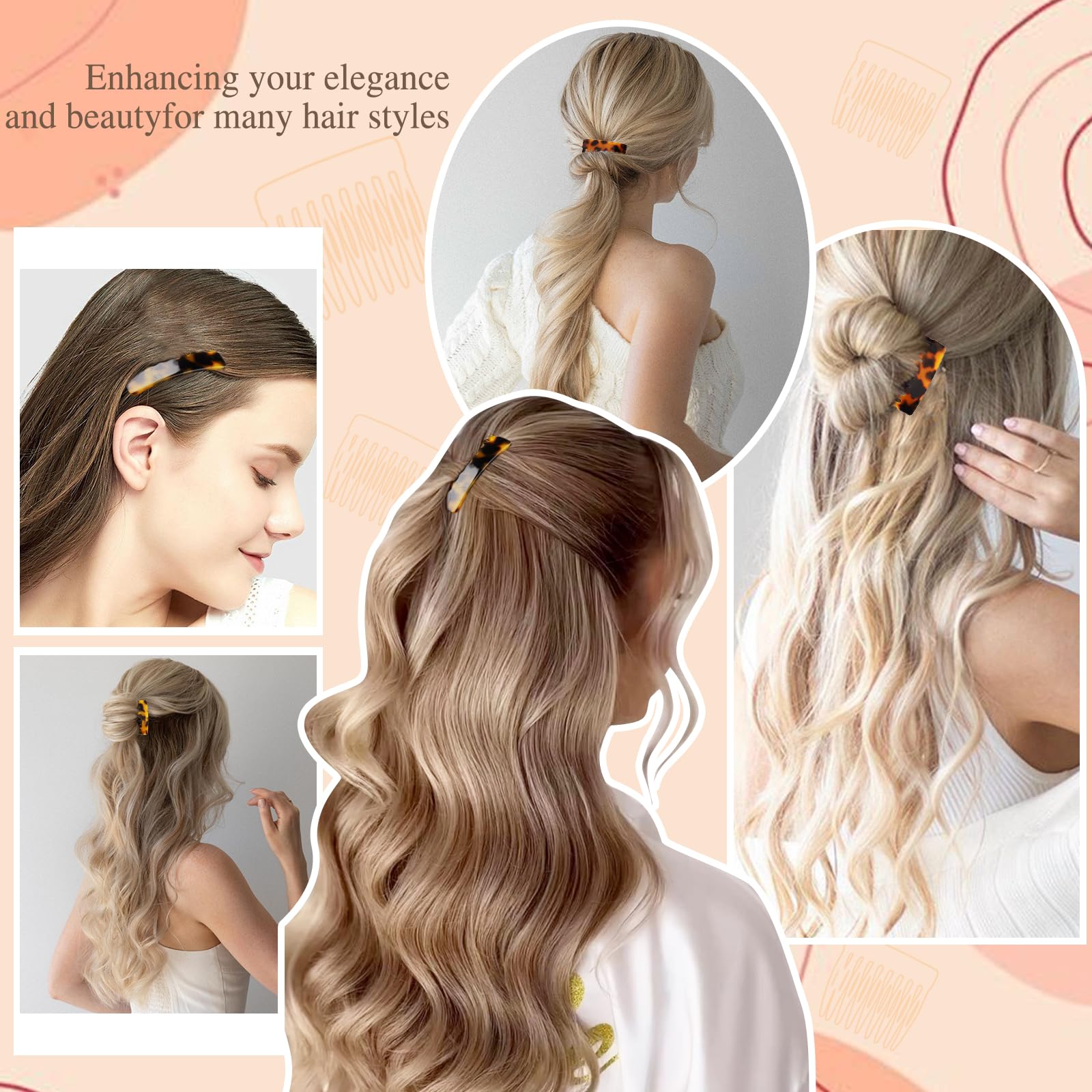 Premium imported hair side comb slides used for creating secure wedding updo buns