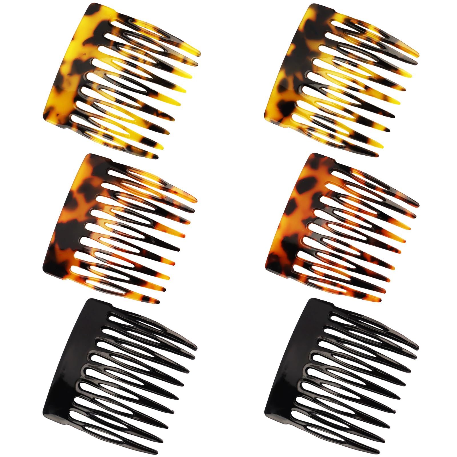 Six pack of premium tortoiseshell and solid color French hair pins for thick hair