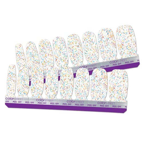 Close up of Color Street Sugar High multicolored glitter nail polish strips