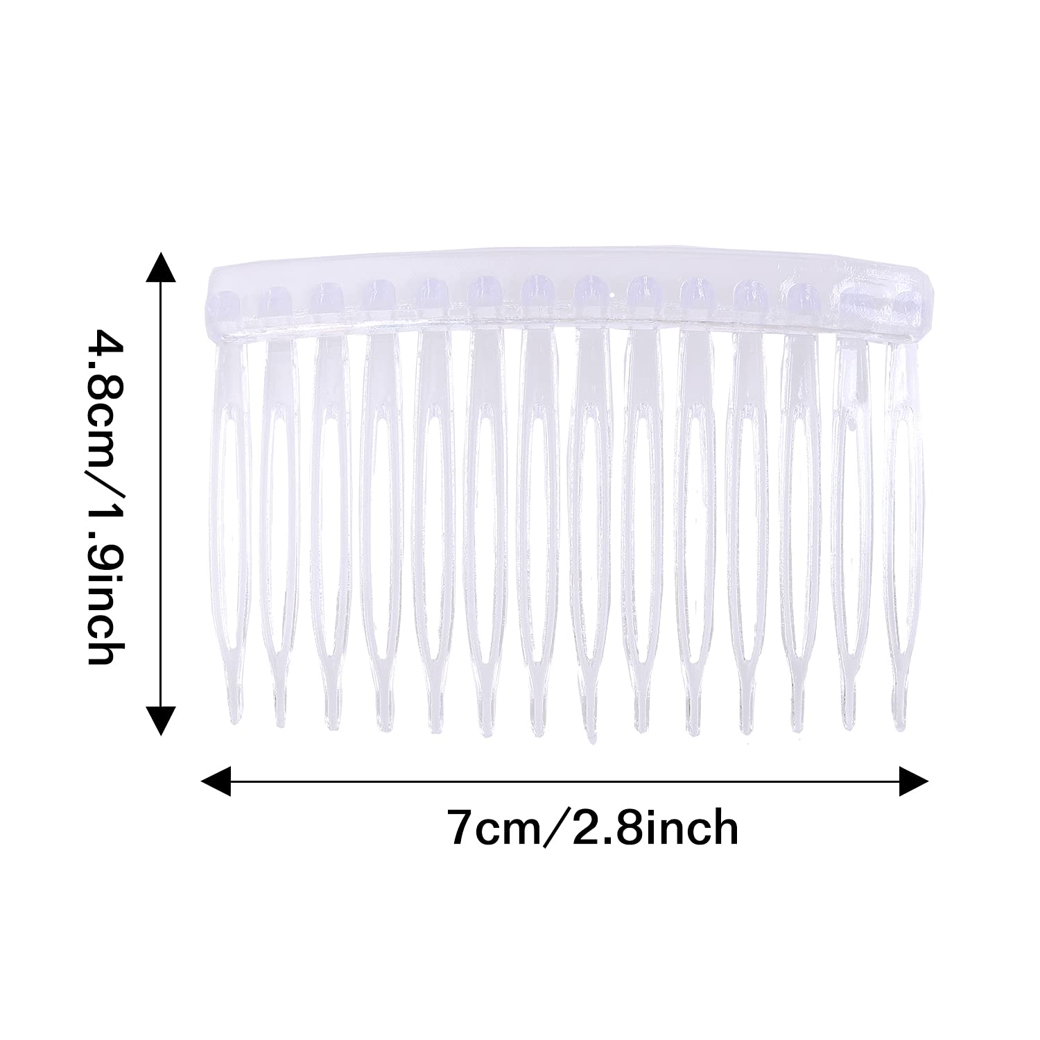 Cinaci durable smooth plastic side combs dimension display