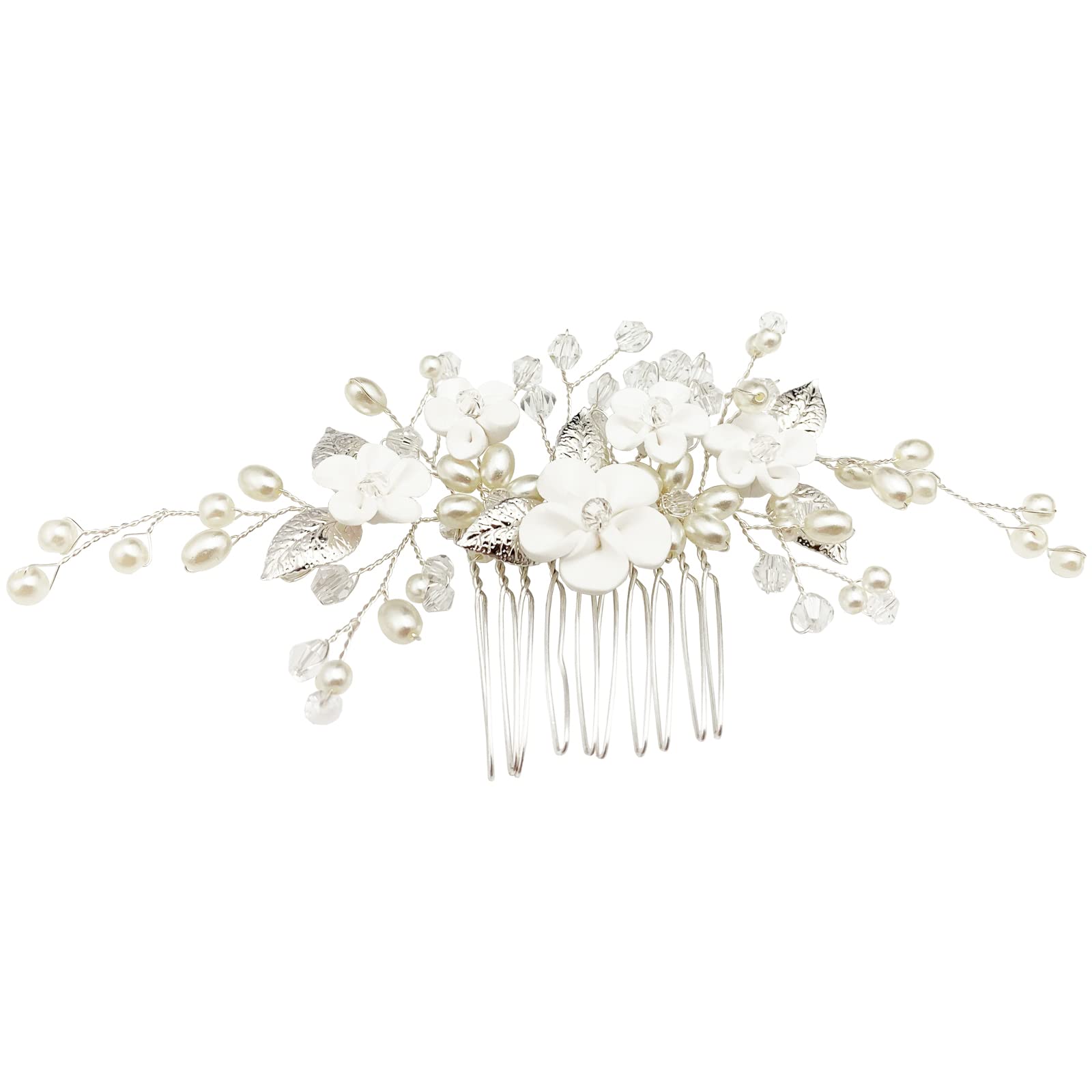 PrettyLife floral hair pin accessory positioned on an elegant bridal updo.