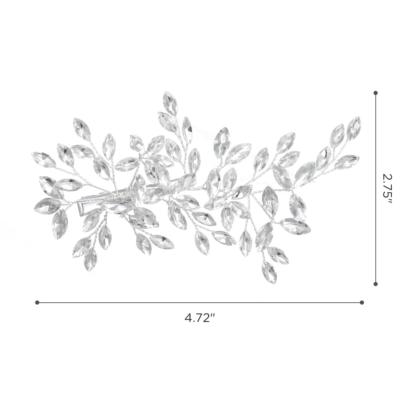 Detail view of the intricate rhinestone and faux pearl floral arrangement on the accessory