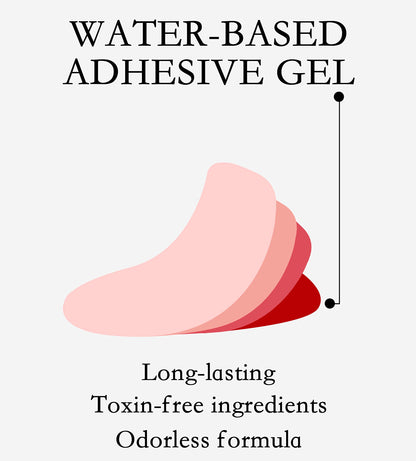 Detailed graphic highlighting the four layer technology of the imported pink nail wraps.