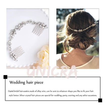 Unicra hair comb displayed with bridal veil accessories