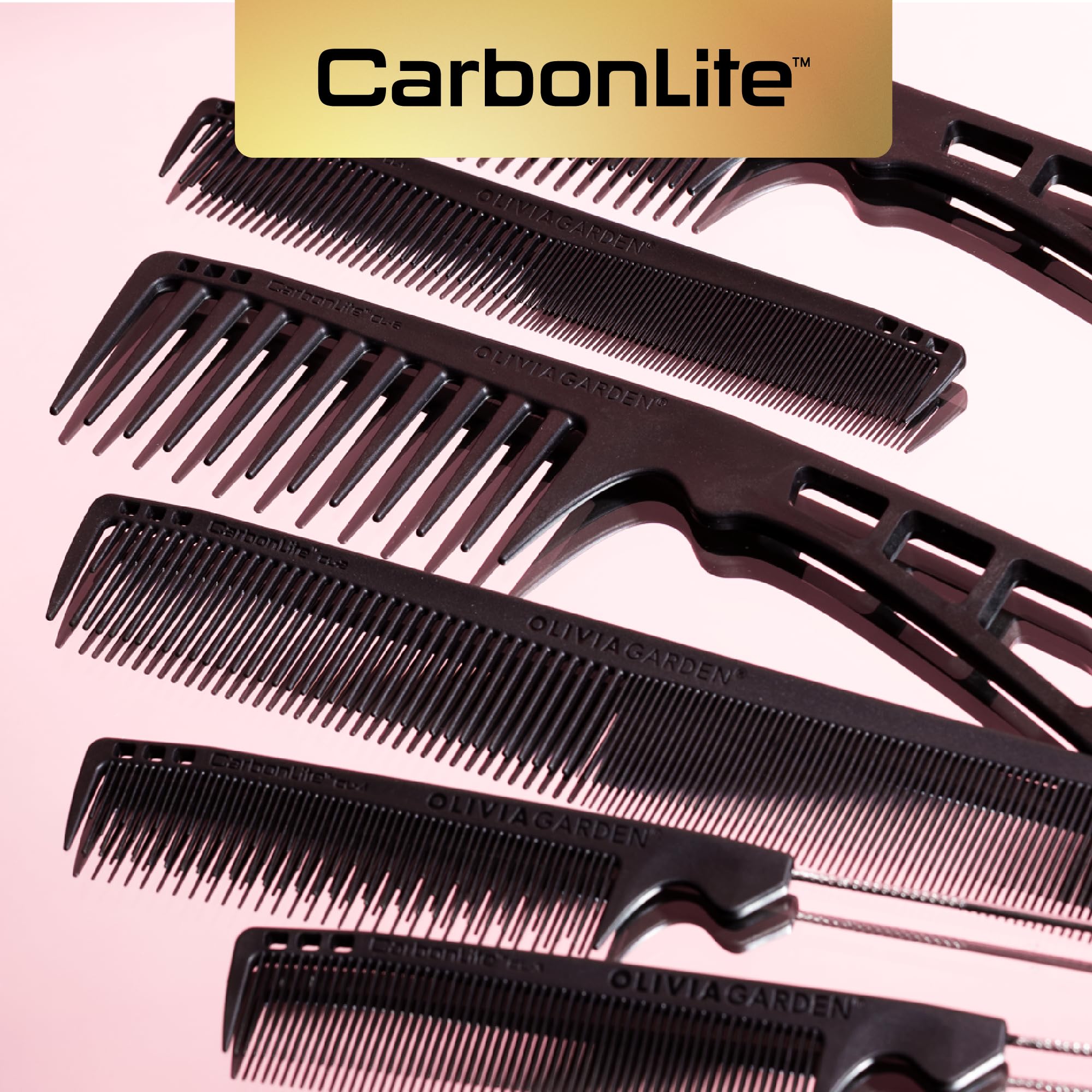Ergonomic wide top ridge grip design of Olivia Garden high heat resistant comb