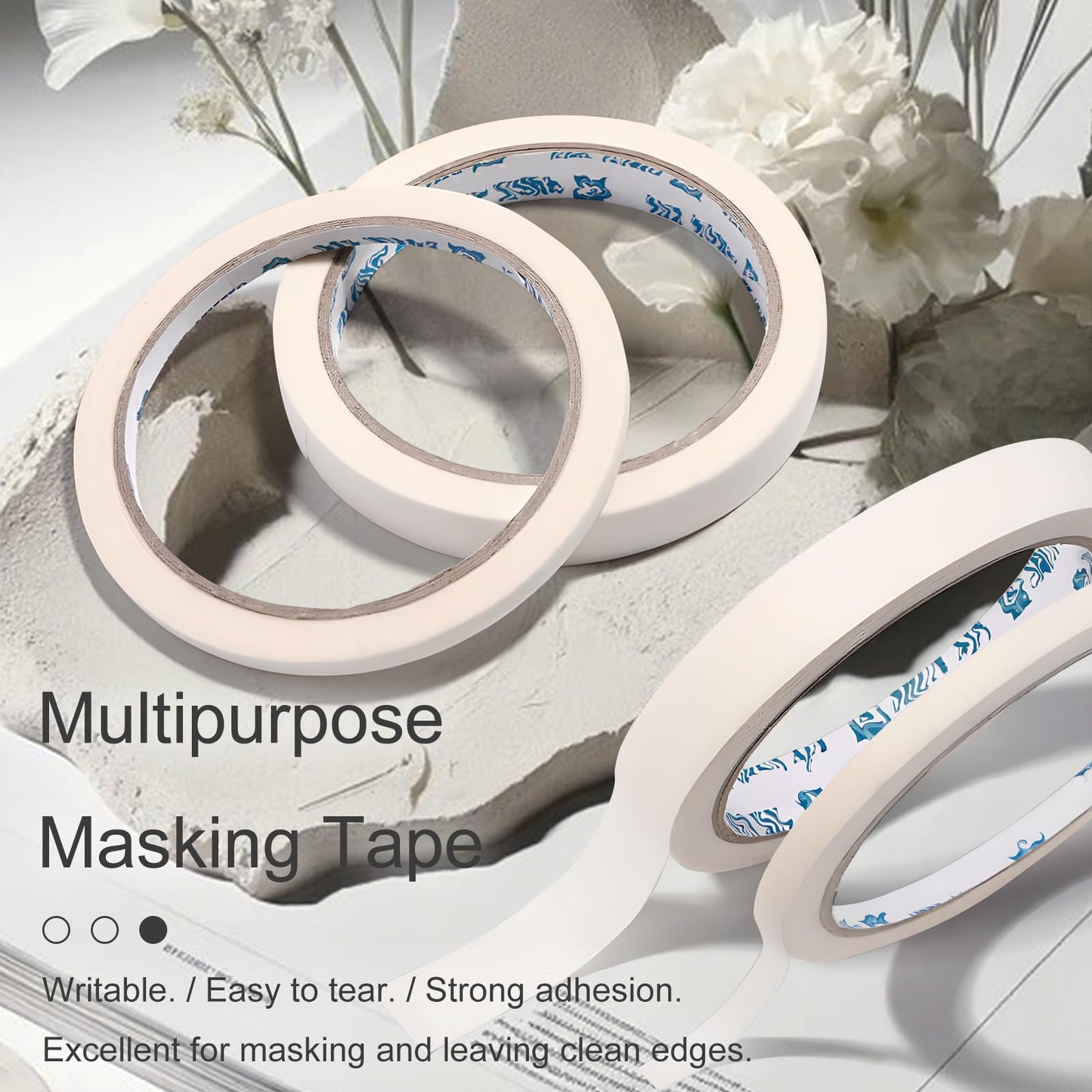 White self adhesive masking tape being applied to a fingernail to create a precise French manicure guide