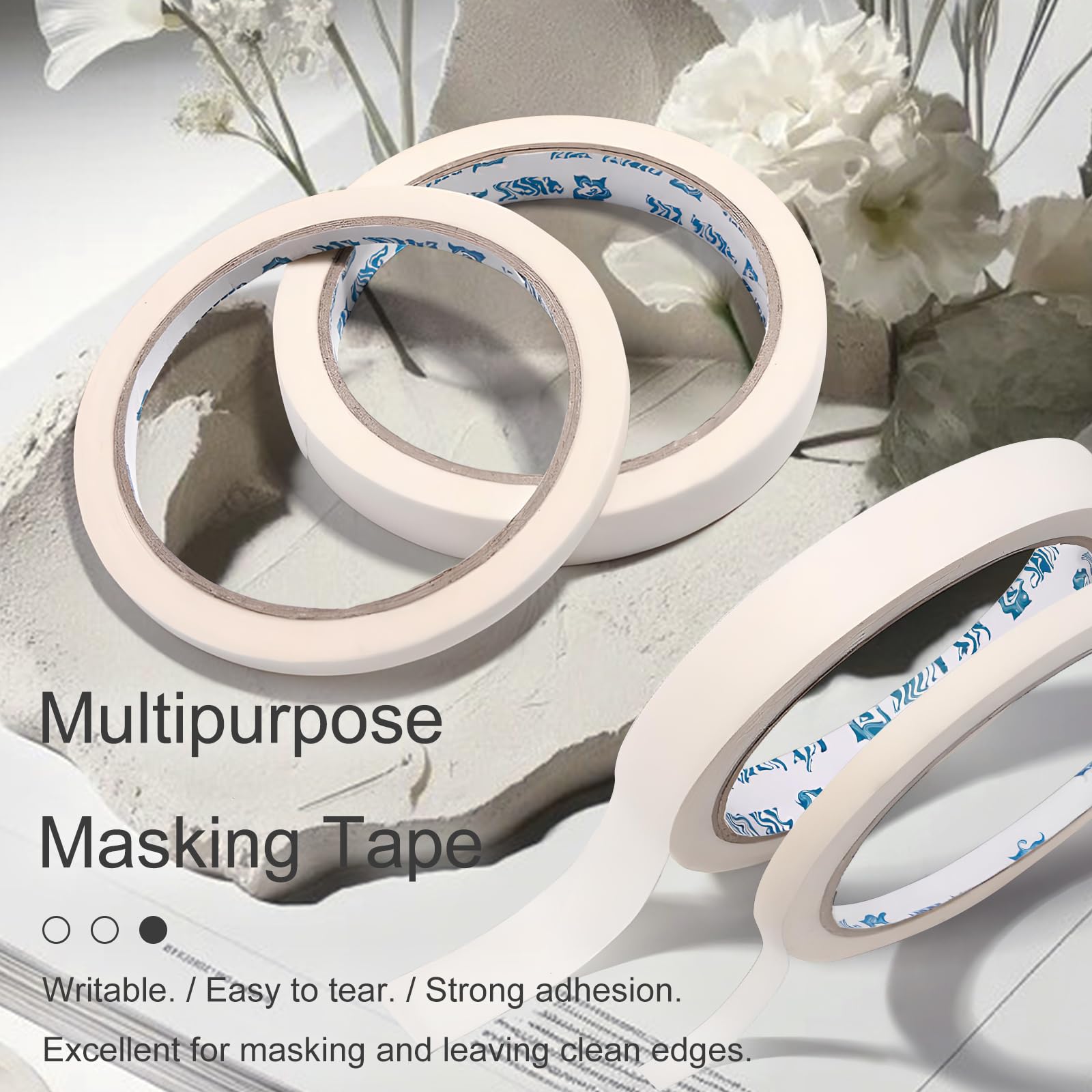 White self adhesive masking tape being applied to a fingernail to create a precise French manicure guide
