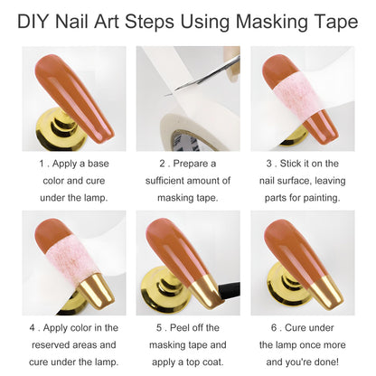 Four piece DIY nail design line rolls demonstrating low viscosity hand tear capability for easy salon use
