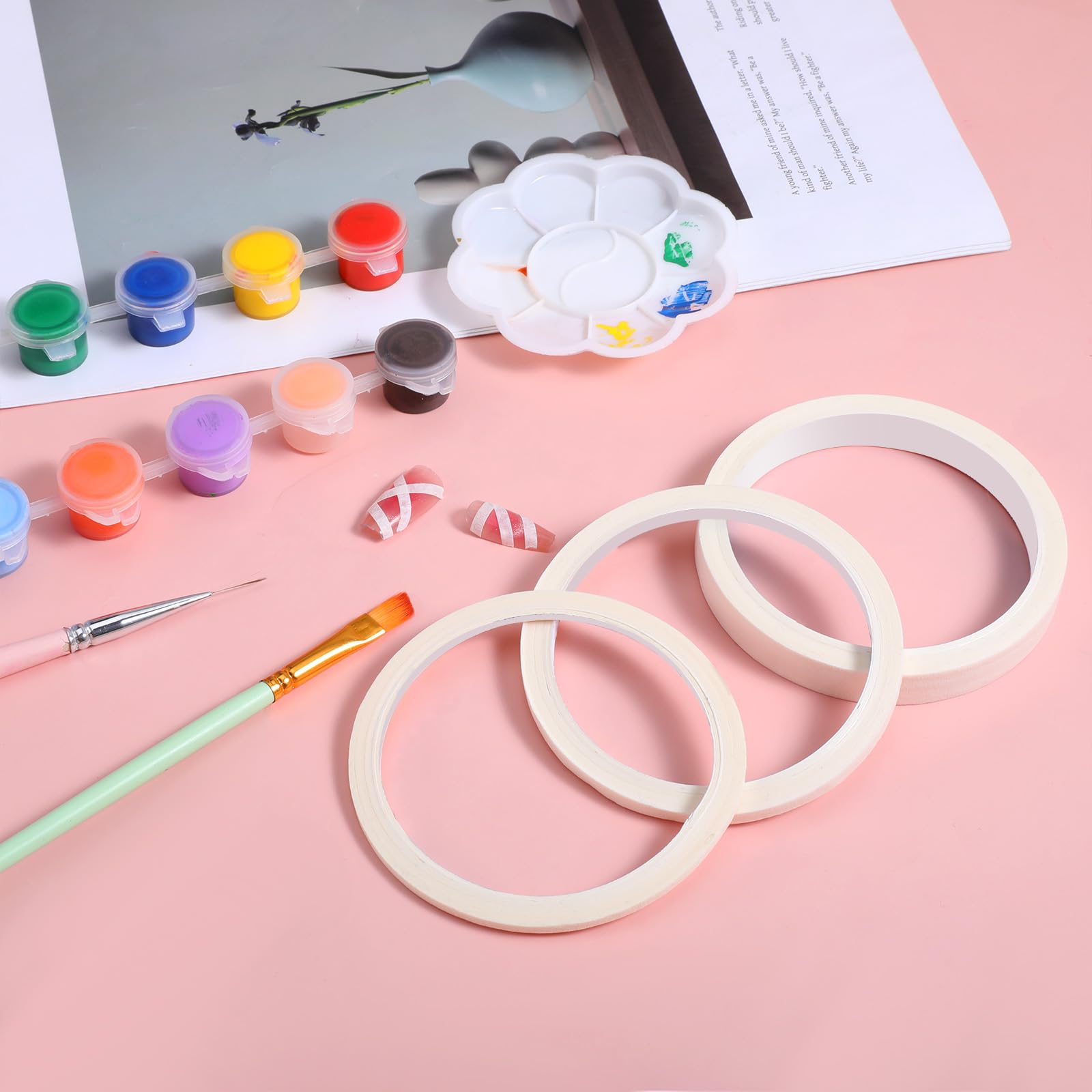 Removable paper manicure tapes for French tip styling on press on nails.