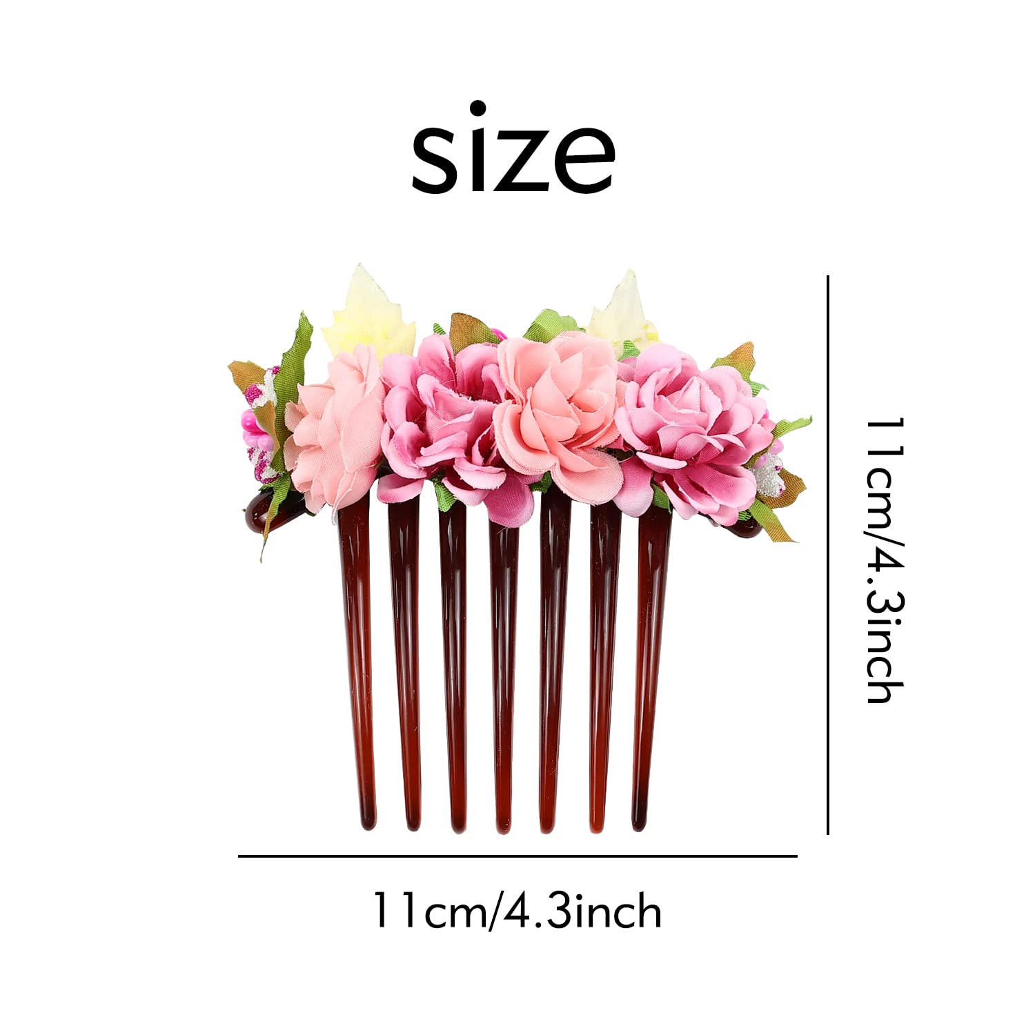 Cinaci bridal hair accessories pack showing four individual floral combs