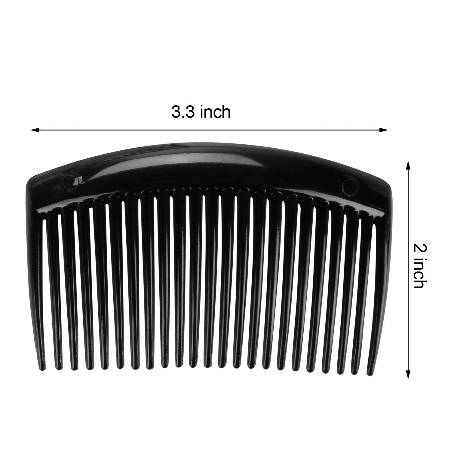 Btyms 23 teeth black clear and amber plastic hair clips
