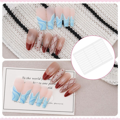 Side view of flexible transparent polyethylene film tape for artificial nail tips