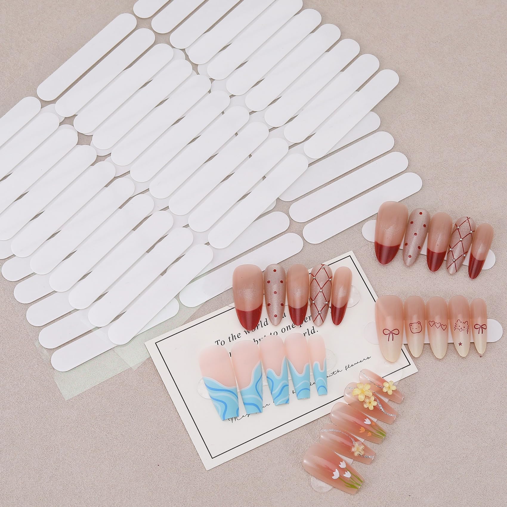 Winsyison professional salon accessories pack containing clear dual sided nail adhesive sheets