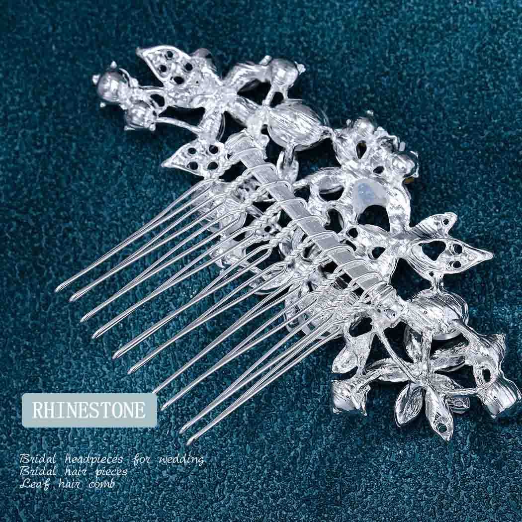 Foyte wedding hair accessories for women reflecting light on clear crystals
