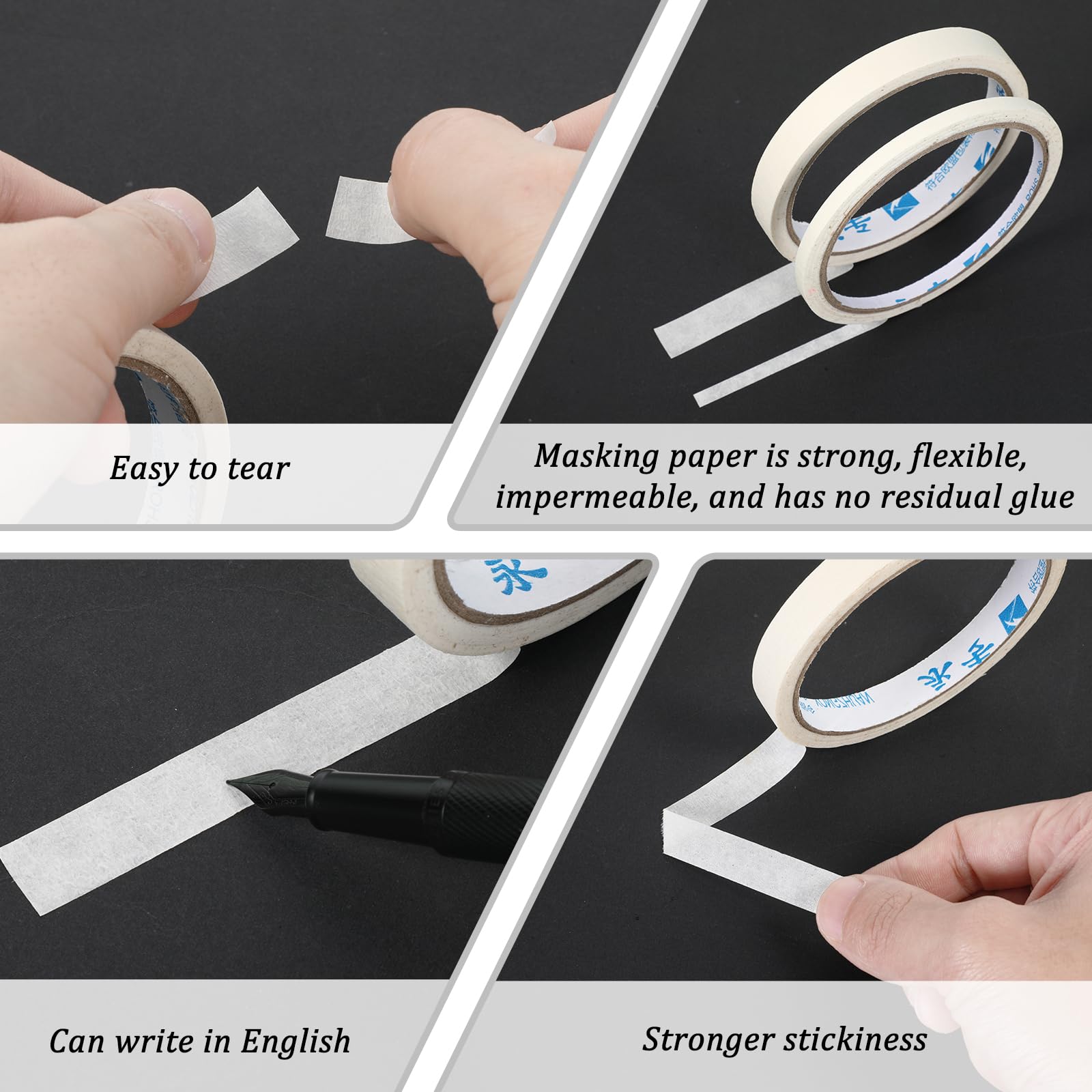 White guide tapes for French manicure application being placed on artificial fingernails for clean polish lines