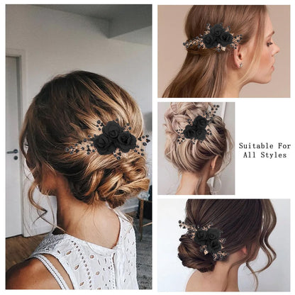 GeoGeoDIY crystal flower hair side combs on display for wedding hairstyles