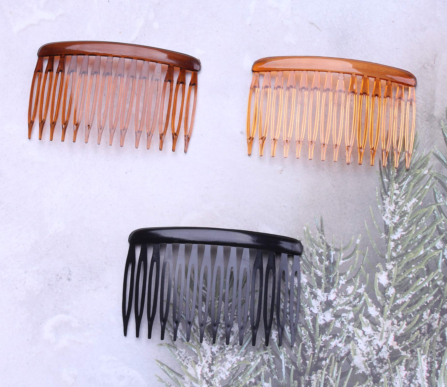 Premium polycarbonate non slip hair side combs for bridal wedding veil styling
