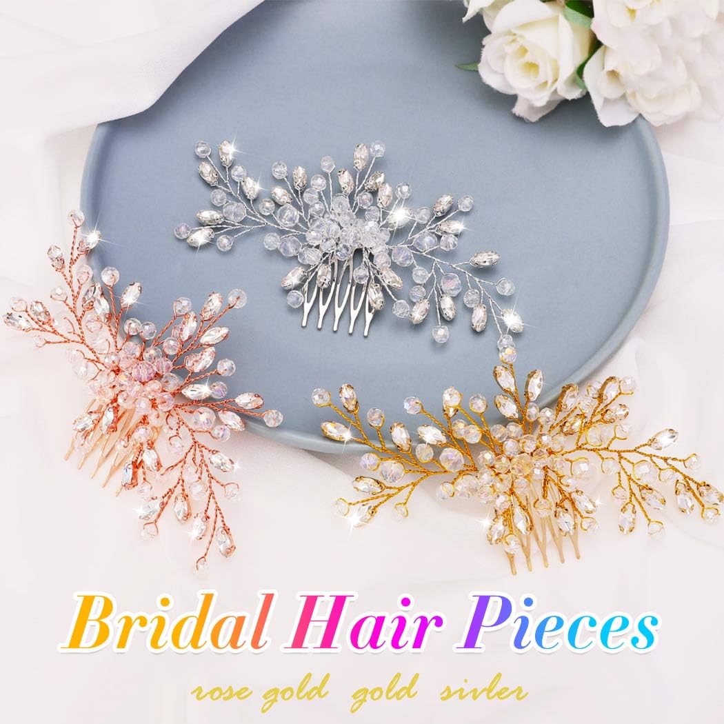 Elegant Easedaily crystal hair comb on a display background