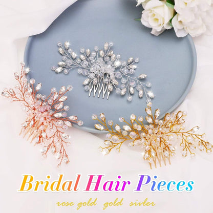 Elegant Easedaily crystal hair comb on a display background