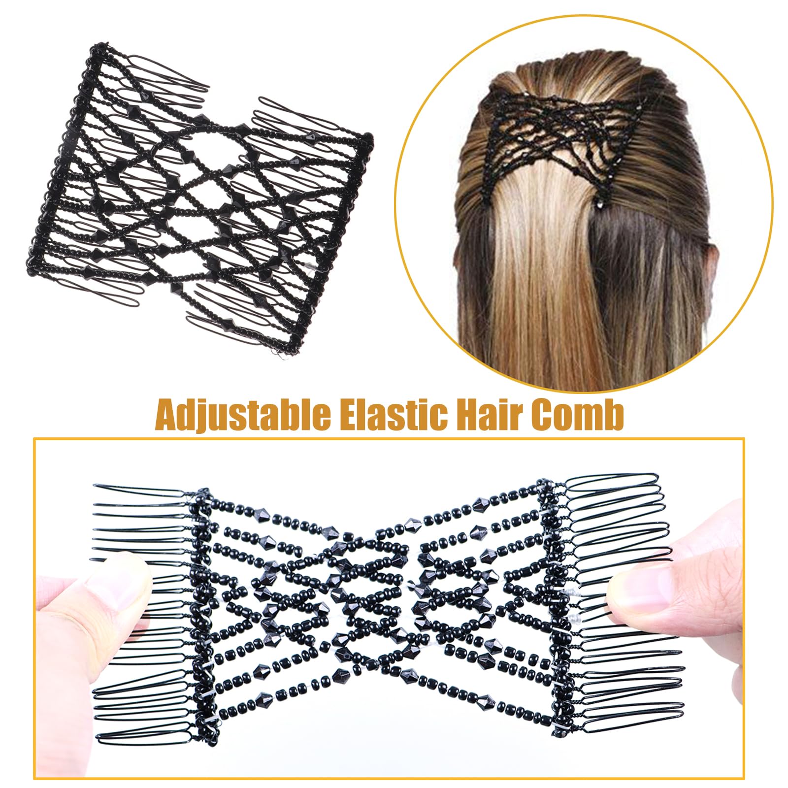 No crease interlocking plastic hair combs for women close up detail.