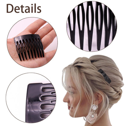 Six piece small decorative French twist hair clips arranged to display the fourteen teeth design