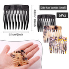 Six-piece set of Suptizizkz decorative hair styling combs laid out flat