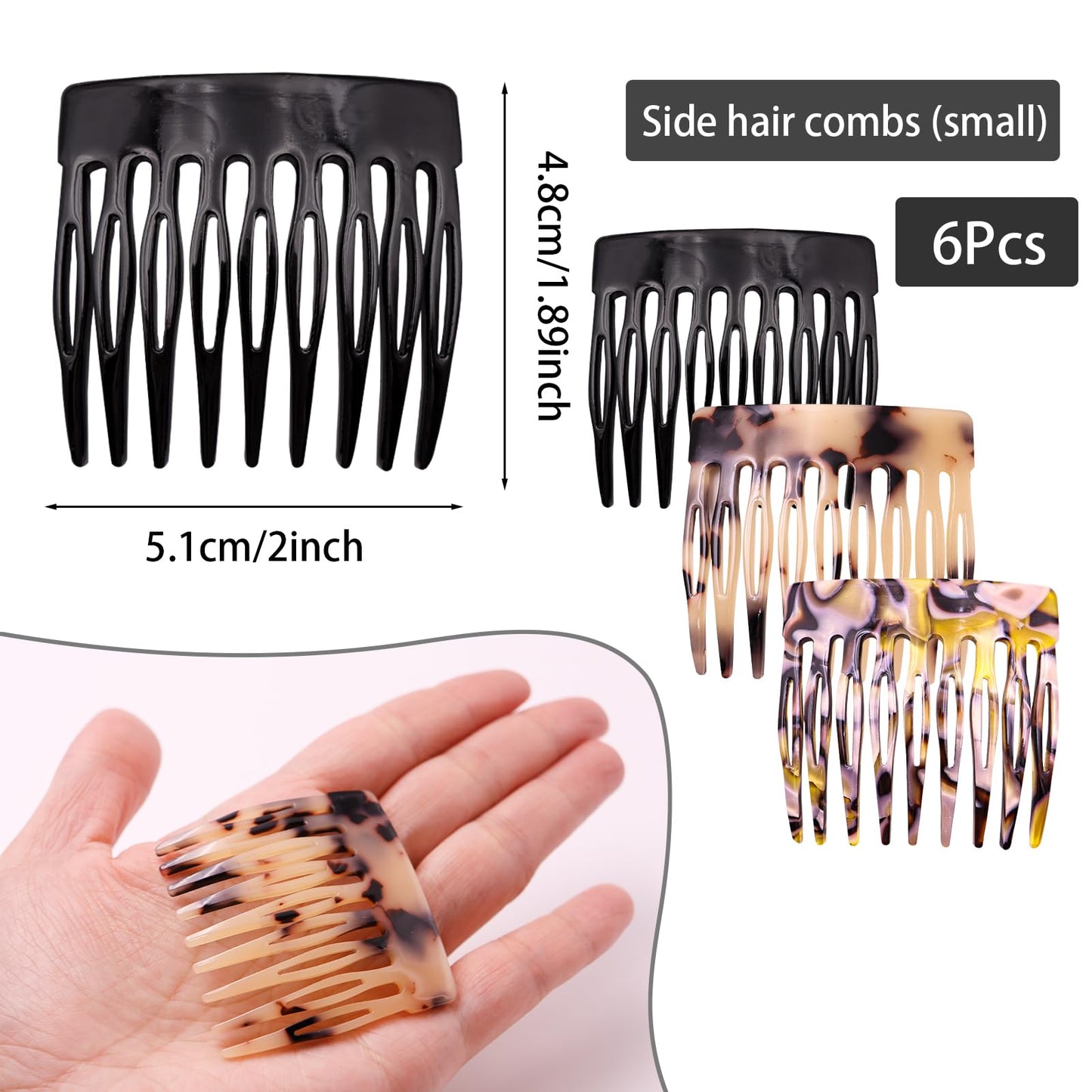 Suptizizkz imported vintage style side combs illustrating the smooth polished finish for damage free wear