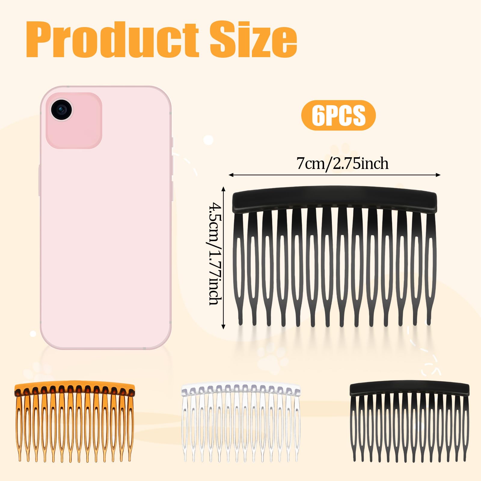 YQQYG plastic hair accessories set featuring black transparent white and brown colors