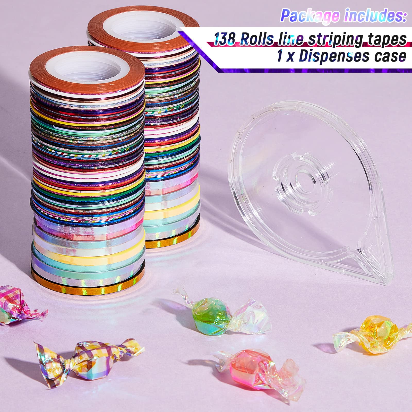 Outus 1mm and 3mm nail art tape assorted colors