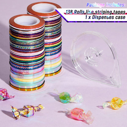 Outus 1mm and 3mm nail art tape assorted colors