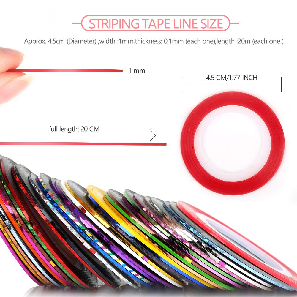 Fandamei multicolor nail art tape rolls arrangement