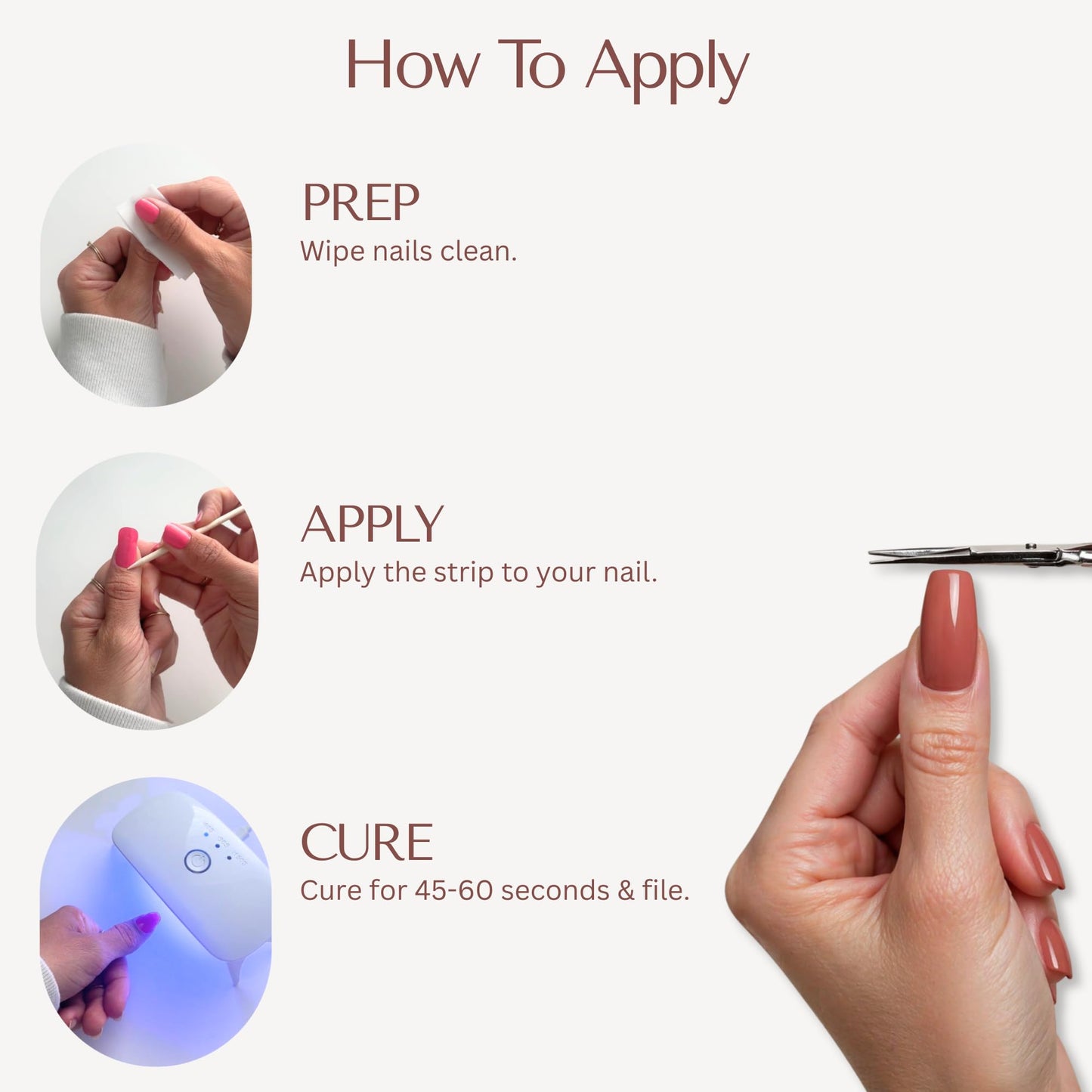 Full contents of the Ami Amour manicure kit including thirty strips and nail preparation essentials.