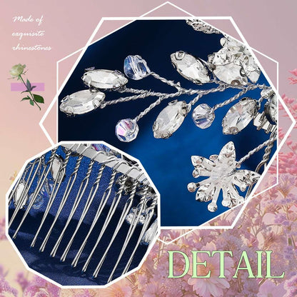 Side angle view highlighting the adjustable design of the wedding hair ornament.