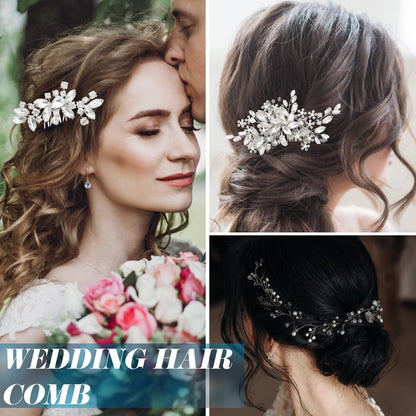 Maitys elegant style wedding hair clips displayed together to show all forty four pieces in the kit