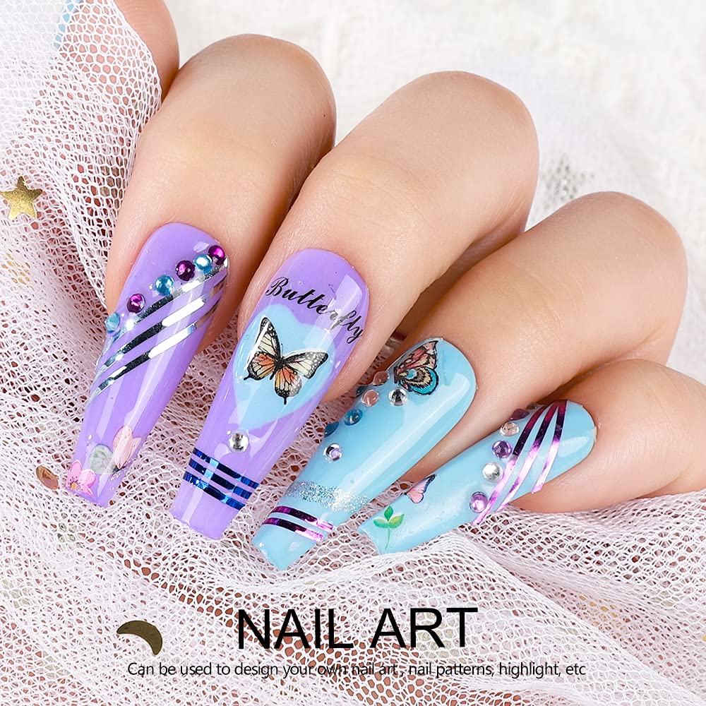 Fandamei DIY nail art striping tape applied on tips