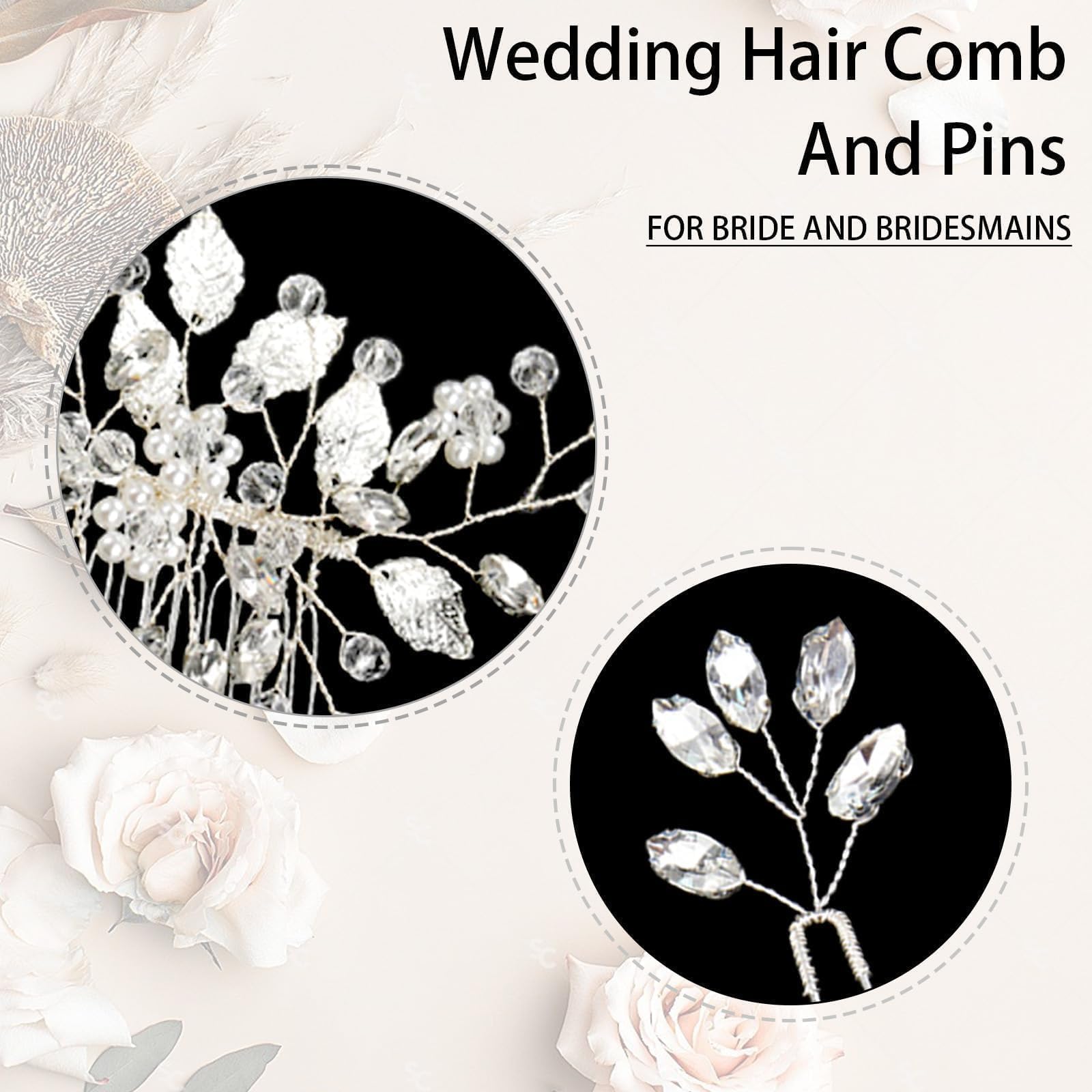 Authentic USA imported SHEHARUHI wedding hair jewelry set styled on a formal bridal updo hairstyle