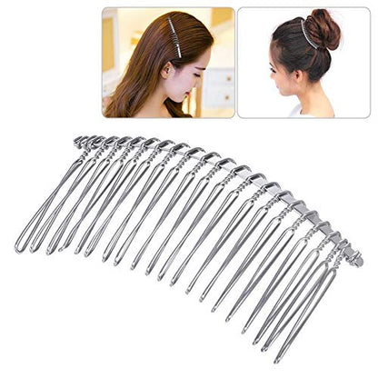 Set of 10 Rocutus metal wire combs for hair accessories