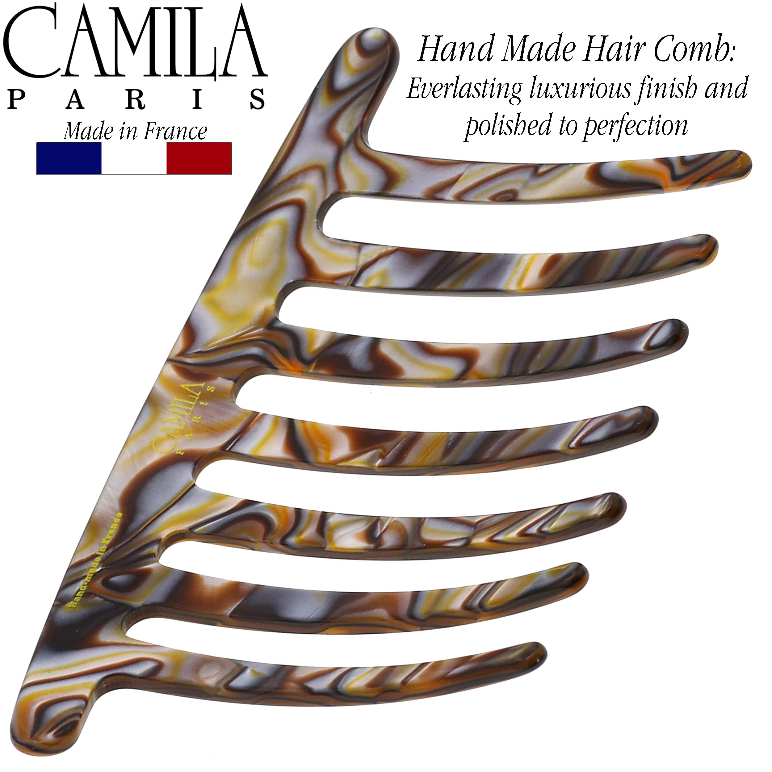 Onyx black decorative comb for French twist and bun styles on fine hair