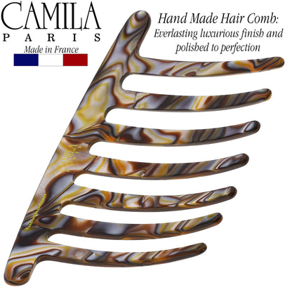Onyx black decorative comb for French twist and bun styles on fine hair