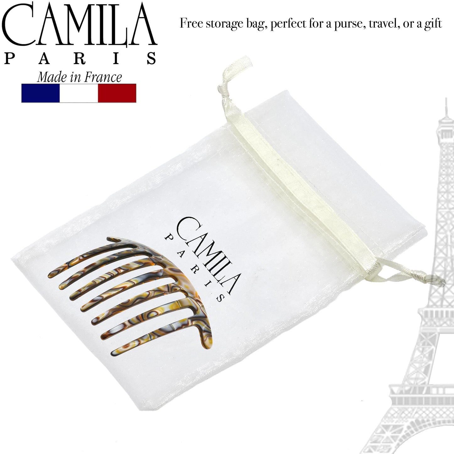 Camila Paris CP3186 strong hold non slip hair accessory top perspective view