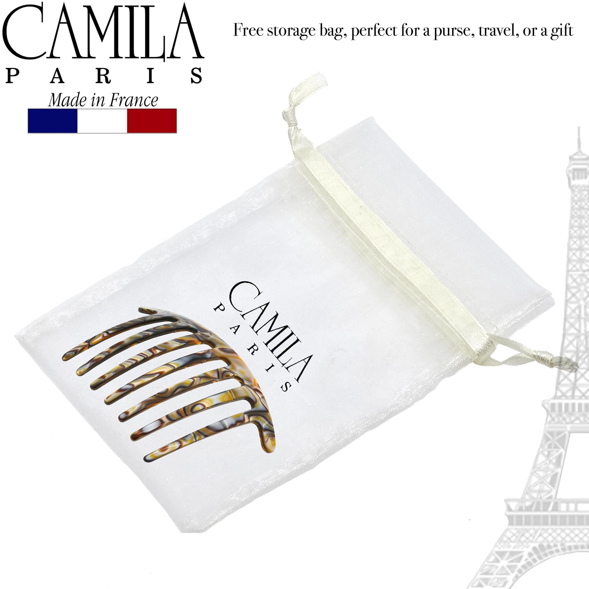 Camila Paris CP3186 strong hold non slip hair accessory top perspective view