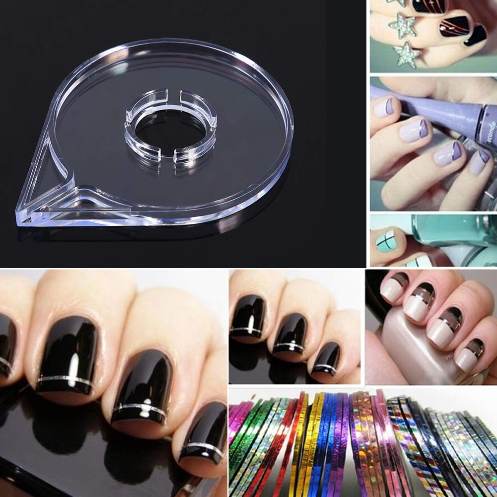 Set of 6 empty nail tape dispensers for salon storage