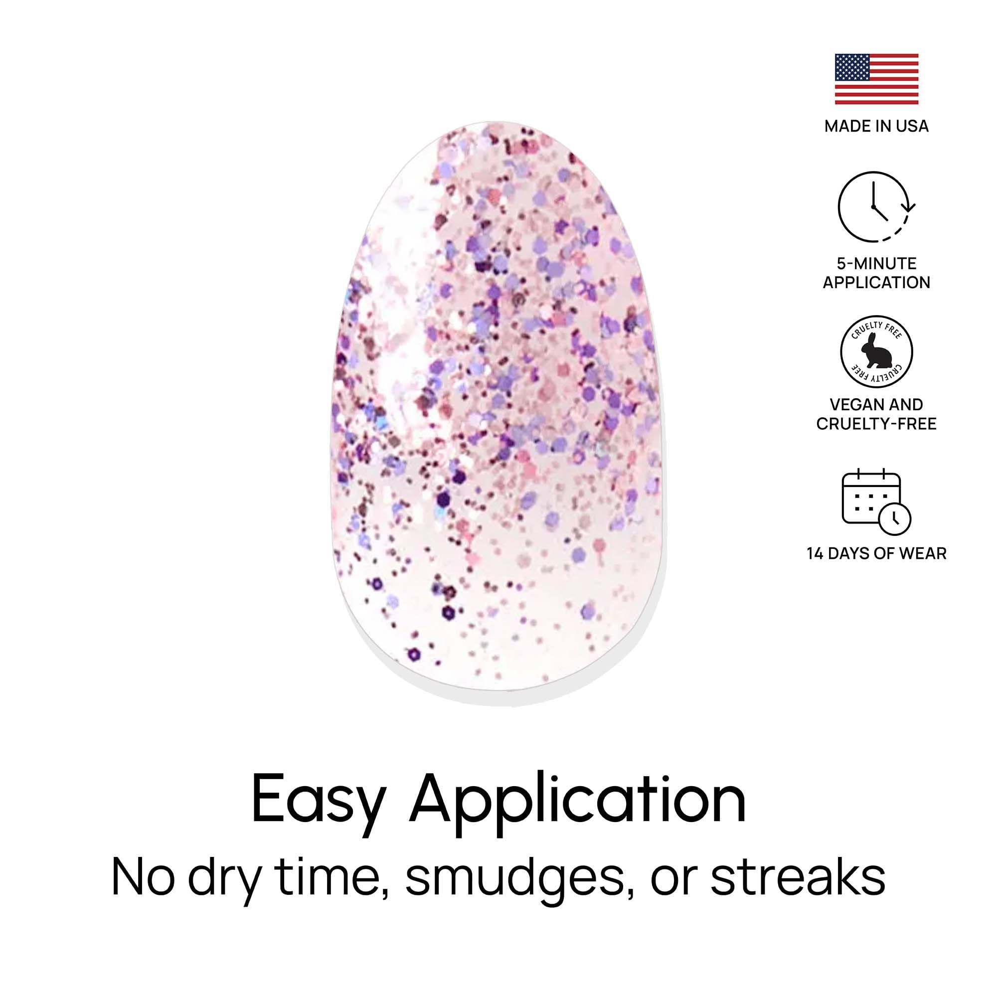 Model wearing Color Street Mount Crushmore glitter dipped manicure
