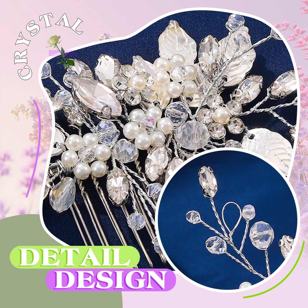 Authentic JEAIRTS wedding headpiece laid flat showcasing its overall flexible shape