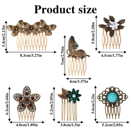 Close up of gold butterfly hair clip golden finish with rhinestone details