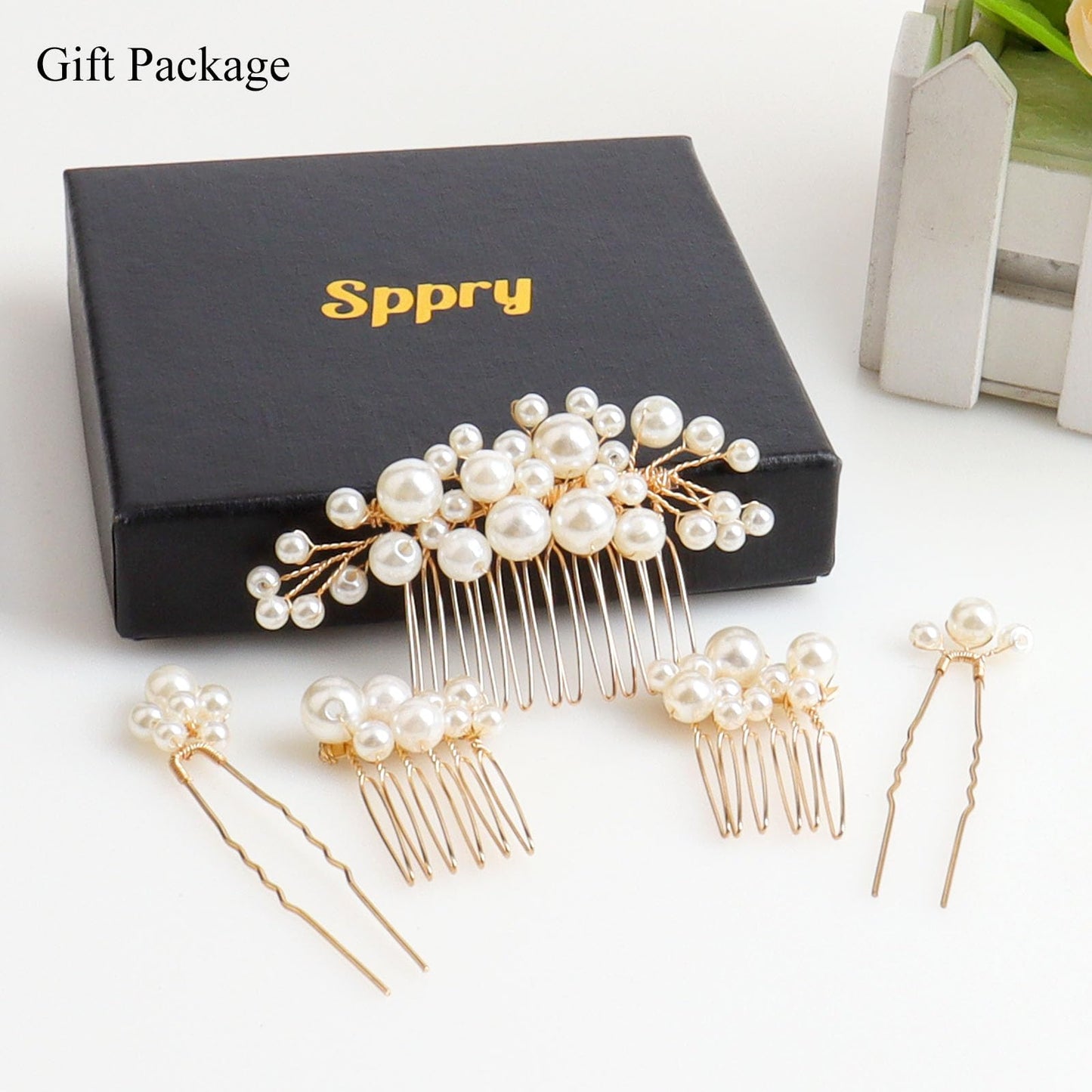 Styling demonstration showing hair comb inserted into bridal braid