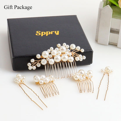 Styling demonstration showing hair comb inserted into bridal braid