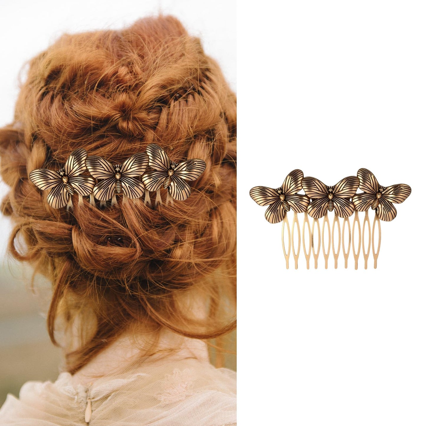 Complete packaging of the 6 pack vintage gold collection hair clips