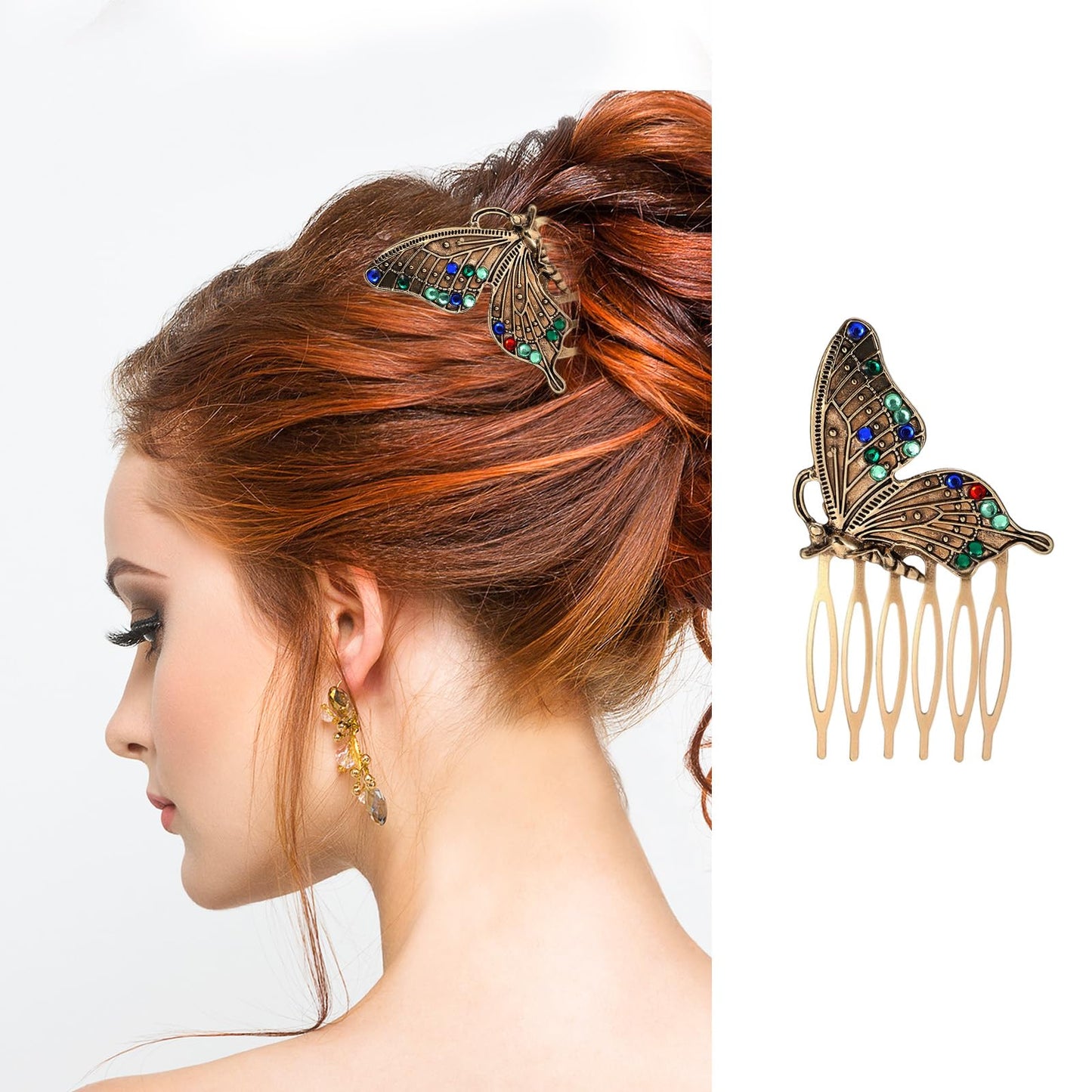 Detailed texture of the antique gold holiday wedding party hair decoration