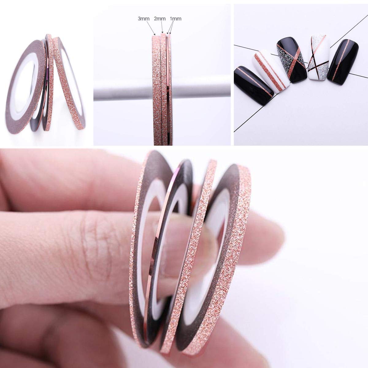 Top view of nail striping tape set for manicure designs